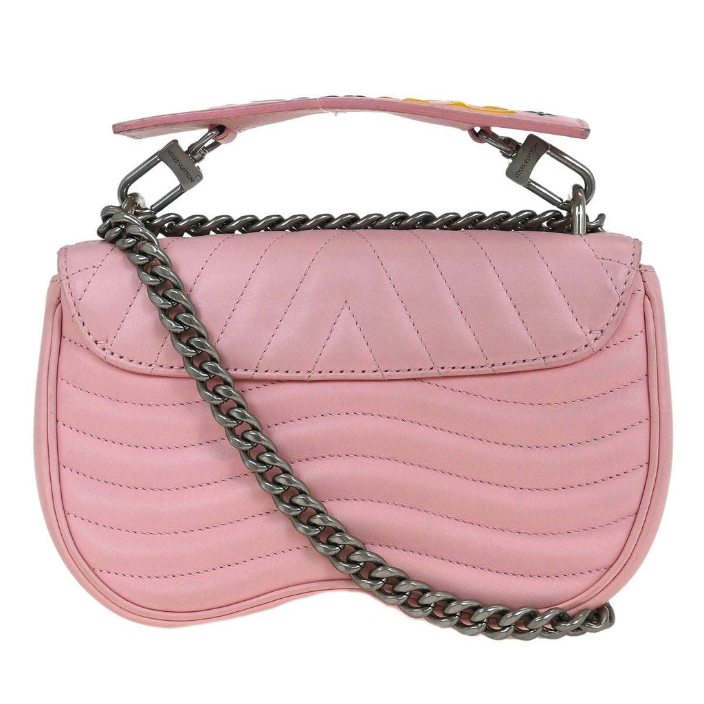 Louis Vuitton New Wave Chain Bag Quilted Leather Pink Leather Shoulder Bag