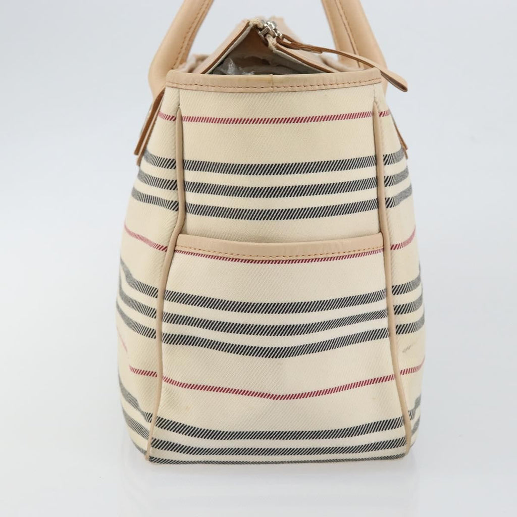 Burberry Nova Check Tote Canvas And Leather Beige Canvas Tote Bag