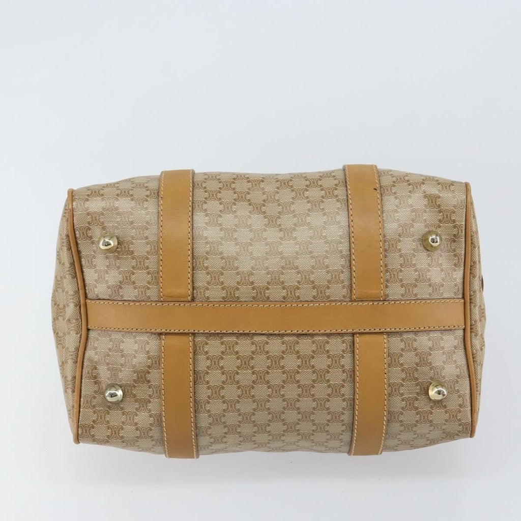 Celine Vintage Macadam Handbag Canvas And Leather Beige Canvas Handbag