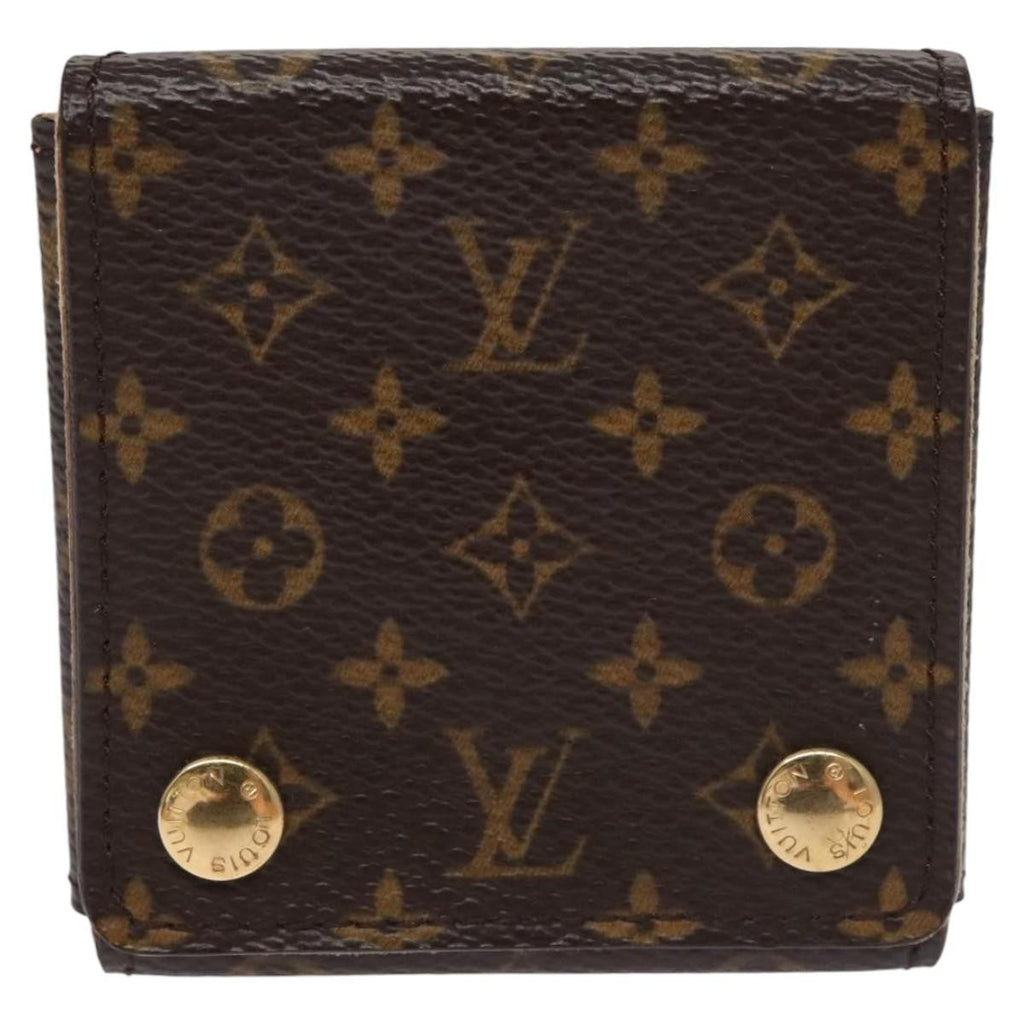 Louis Vuitton Case Jewelry Box Canvas Brown Canvas Wallets Accessory