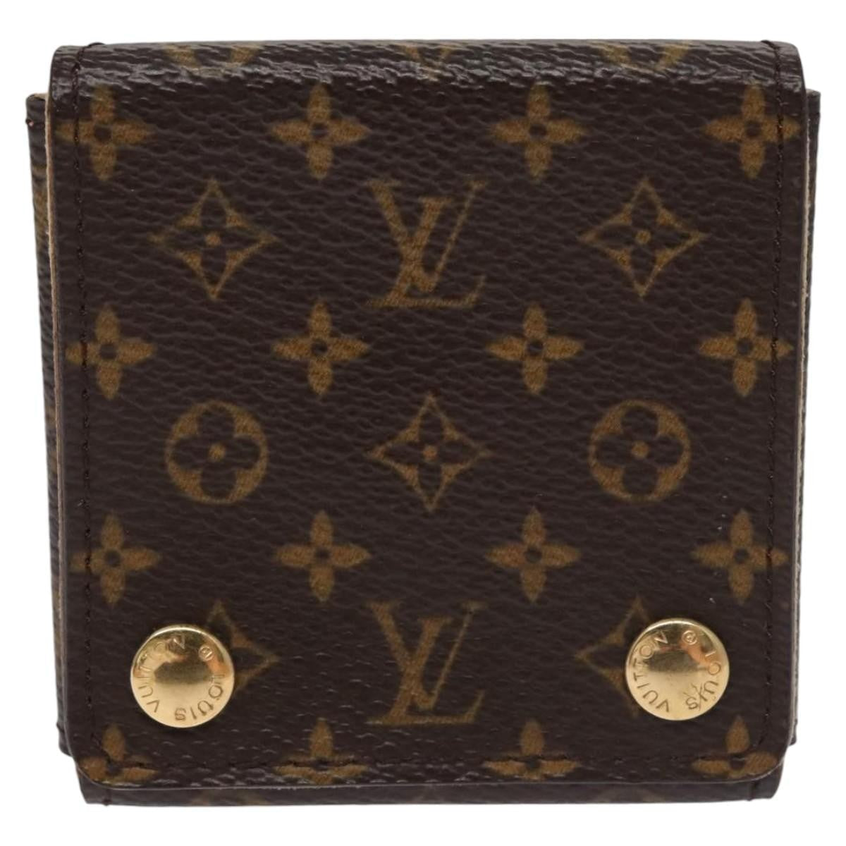 Louis Vuitton Case Jewelry Box Canvas Brown Canvas Wallets Accessory