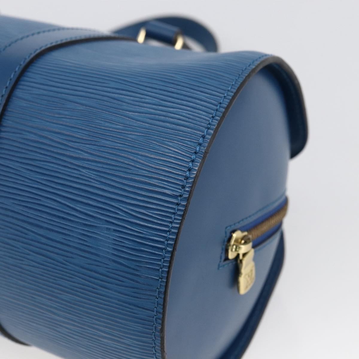 Louis Vuitton Soufflot Handbag Epi Leather Blue Leather Handbag