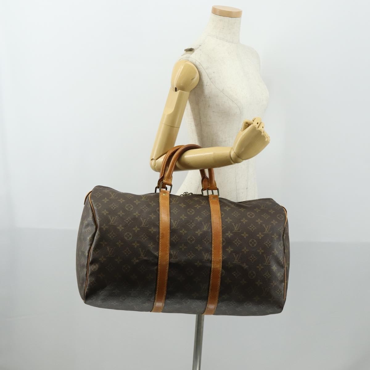 Louis Vuitton Keepall Bag Monogram Canvas Brown Canvas Travel Bag