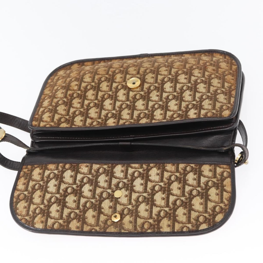 Christian Dior Trotter Shoulder Bag Canvas Brown Canvas Shoulder Bag Bag (Pre-Owned)