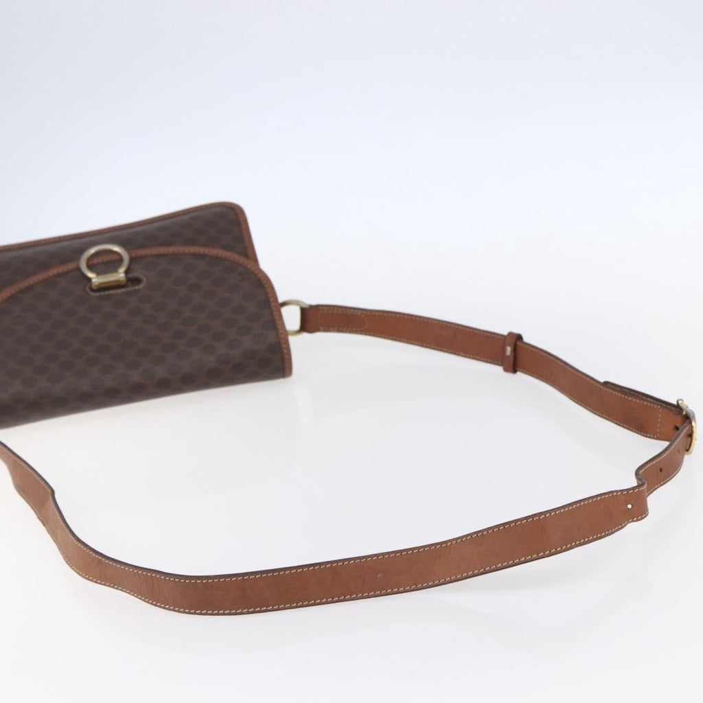 Celine Flap Shoulder Bag Canvas Brown Canvas Shoulder Bag Bag