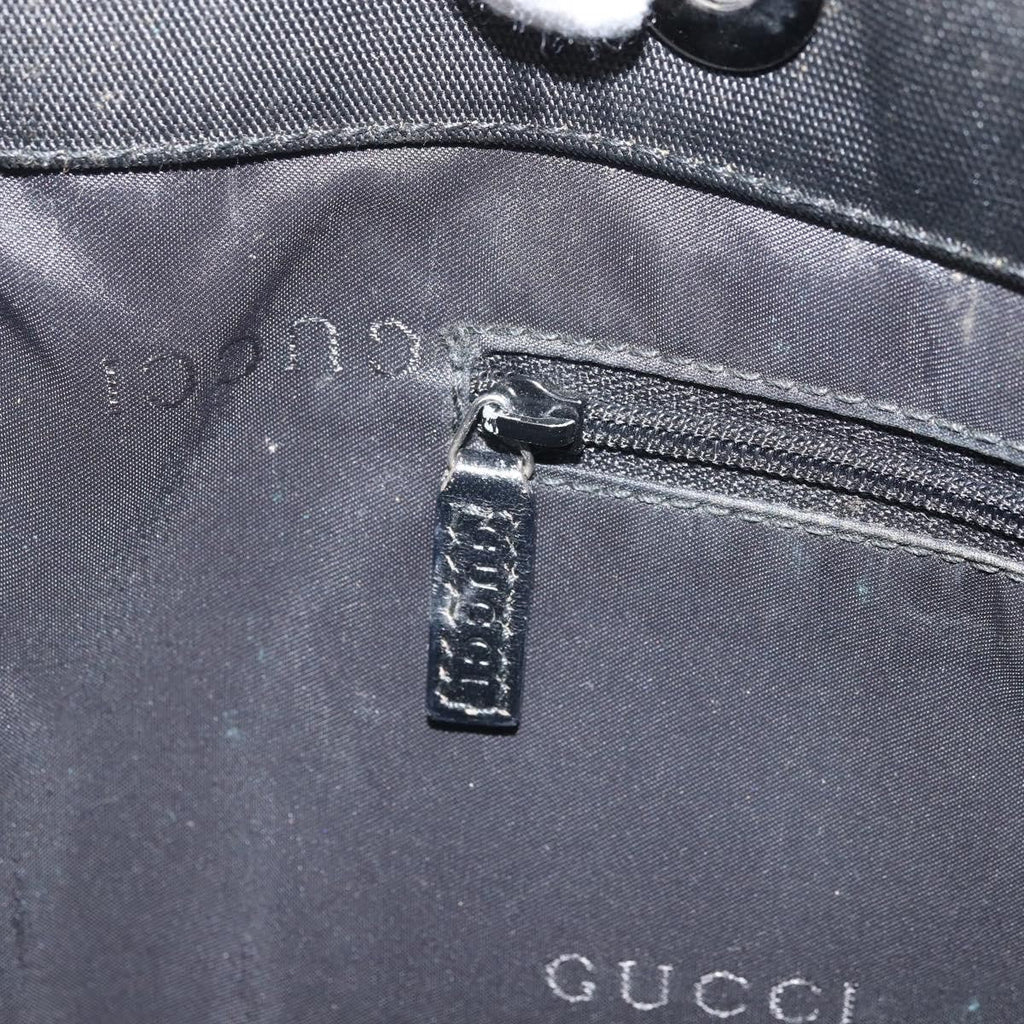 Gucci Bamboo Tote Bag Nylon Black Nylon Tote Bag Bag (Pre-Owned)