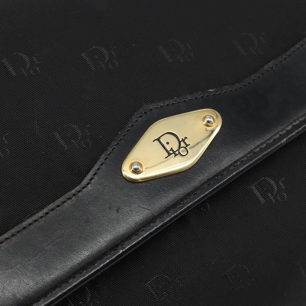 Christian Dior Vintage Cd Chain Flap Shoulder Bag Diorissimo Canvas Black Nylon Shoulder Bag Bag (Pre-Owned)