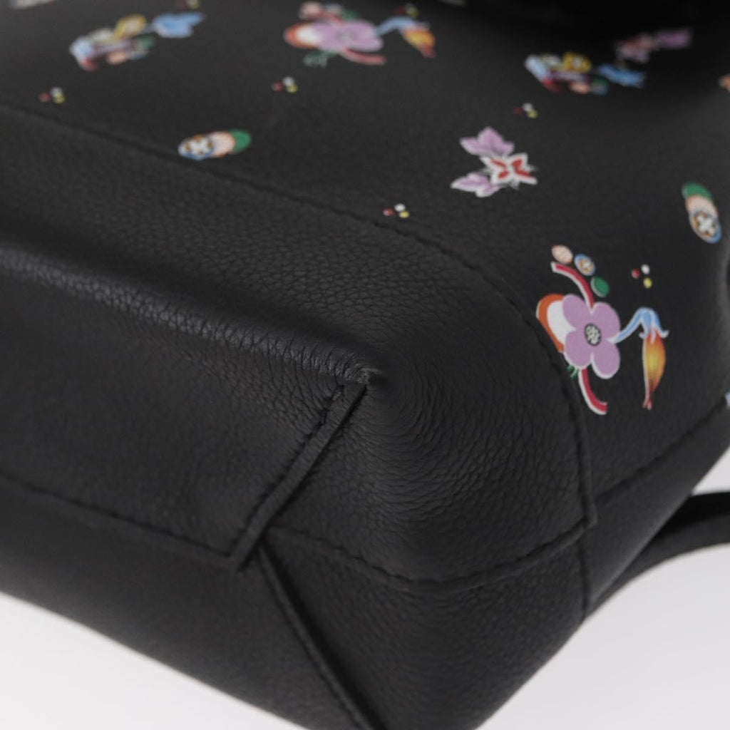 Louis Vuitton Lockme Backpack Floral Printed Leather Black Leather Backpack Bag