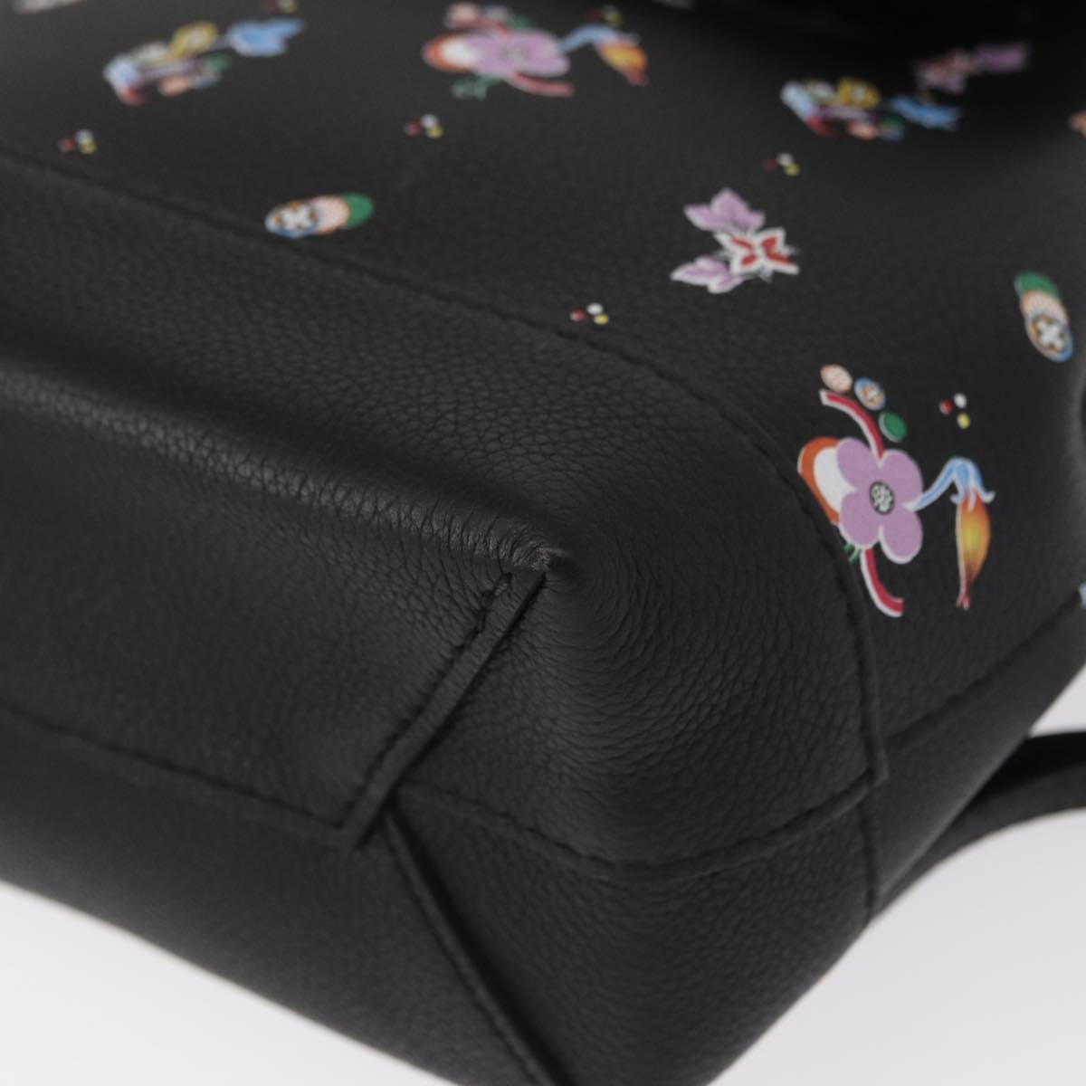 Louis Vuitton Lockme Backpack Floral Printed Leather Black Leather Backpack Bag