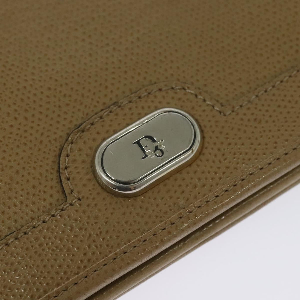 Christian Dior Vintage Chain Flap Shoulder Bag Leather Beige Leather Shoulder Bag Bag (Pre-Owned)