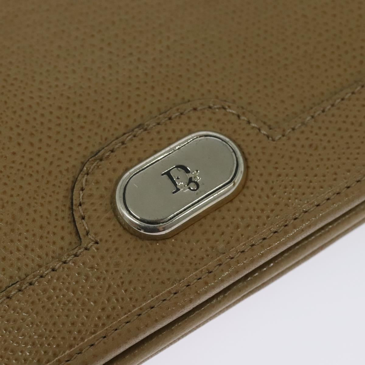 Christian Dior Vintage Chain Flap Shoulder Bag Leather Beige Leather Shoulder Bag Bag (Pre-Owned)