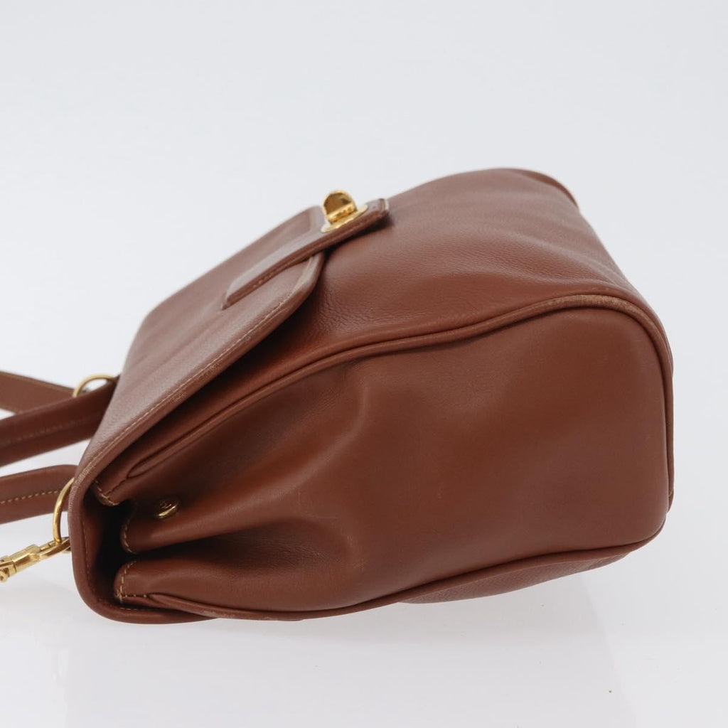 Gucci Vintage Handbag Leather Brown Leather Handbag (Pre-Owned)