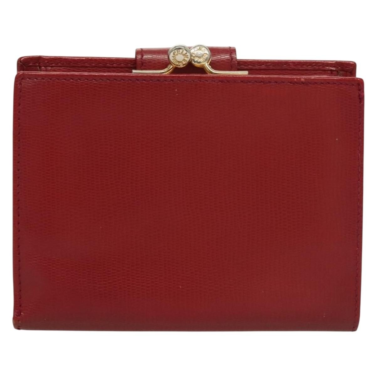 Celine Circle Logo Compact Wallet Leather Red Leather Wallets Accessory
