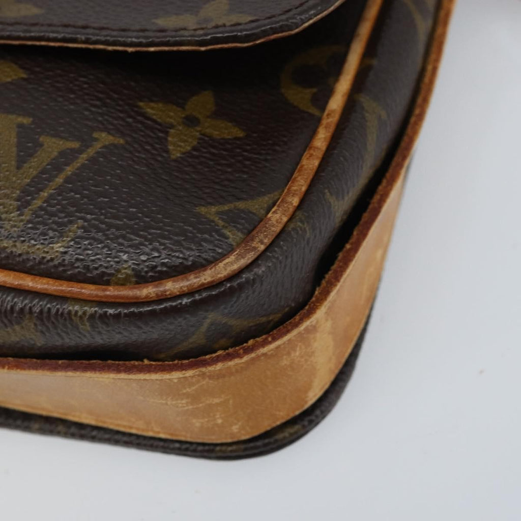 Louis Vuitton Cartouchiere Handbag Monogram Canvas Brown Canvas Shoulder Bag