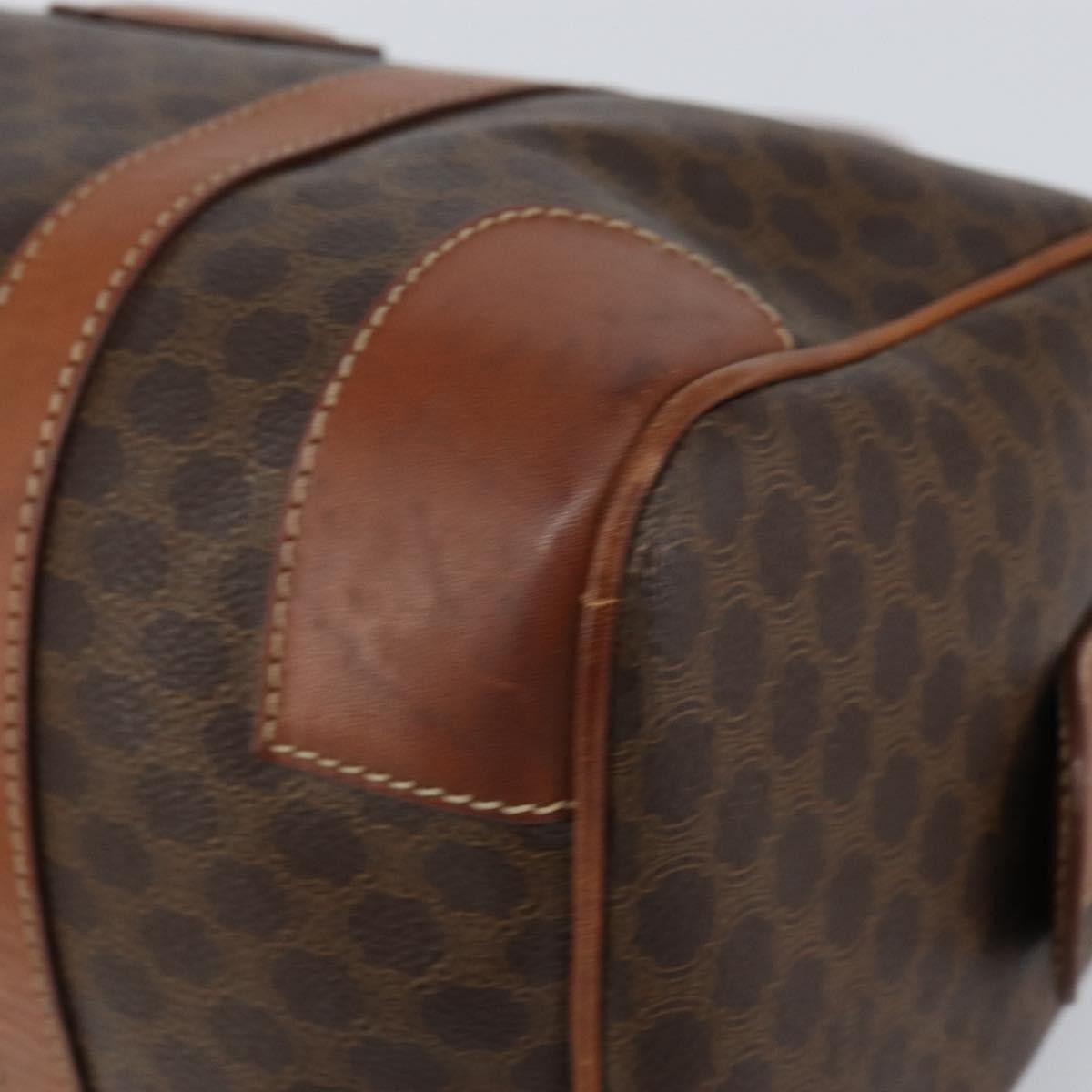 Celine Vintage Macadam Boston Bag Canvas Brown Canvas Handbag