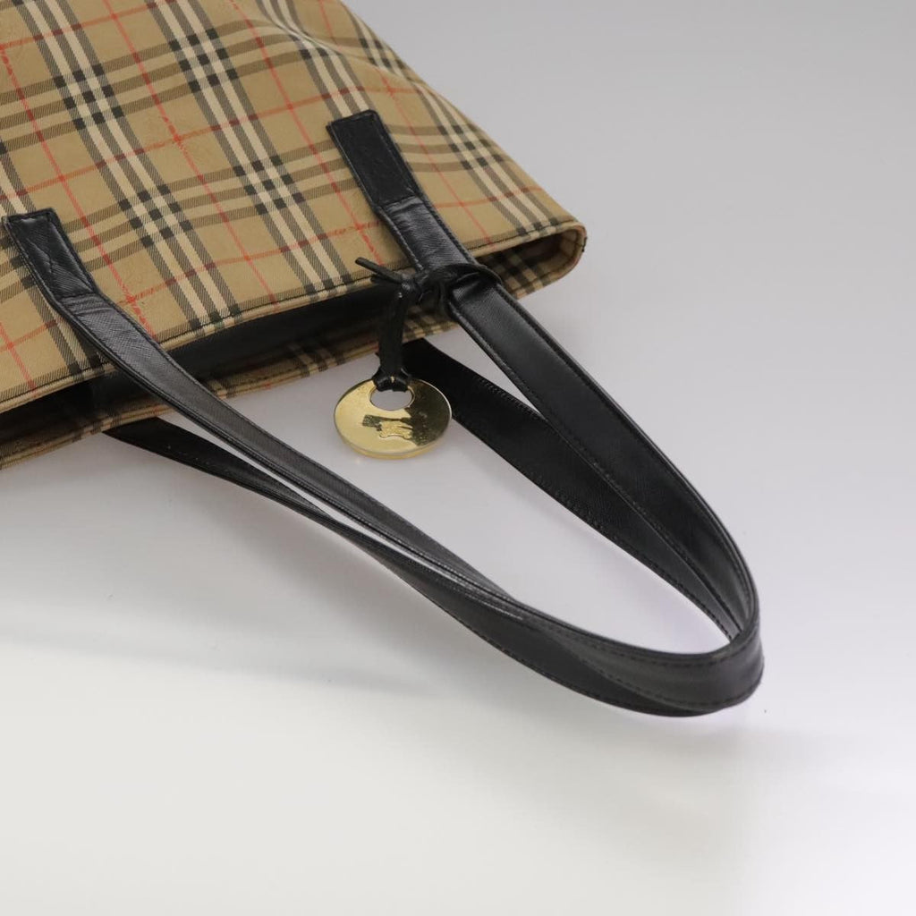 Burberry Nova Check Tote Canvas And Leather Beige Canvas Tote Bag