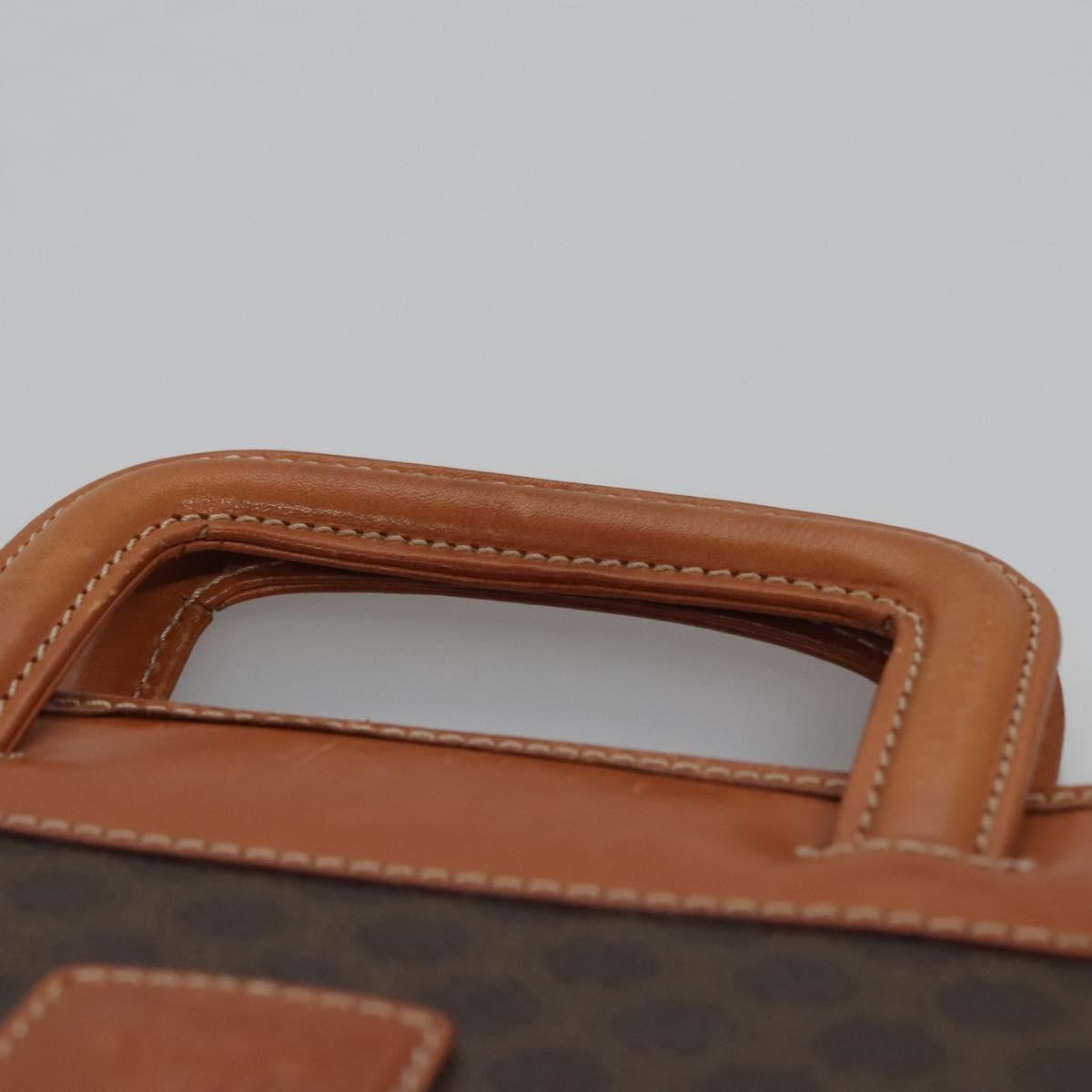 Celine Macadam Briefcase Canvas And Leather Brown Canvas Briefcase Bag