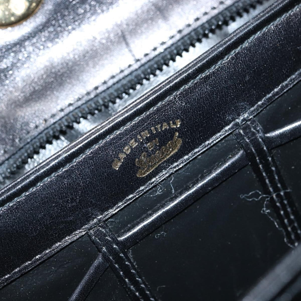 Gucci Vintage Handbag Leather Black Leather Handbag (Pre-Owned)