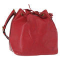 Louis Vuitton Petit Noe Handbag Epi Leather Red Leather Shoulder Bag
