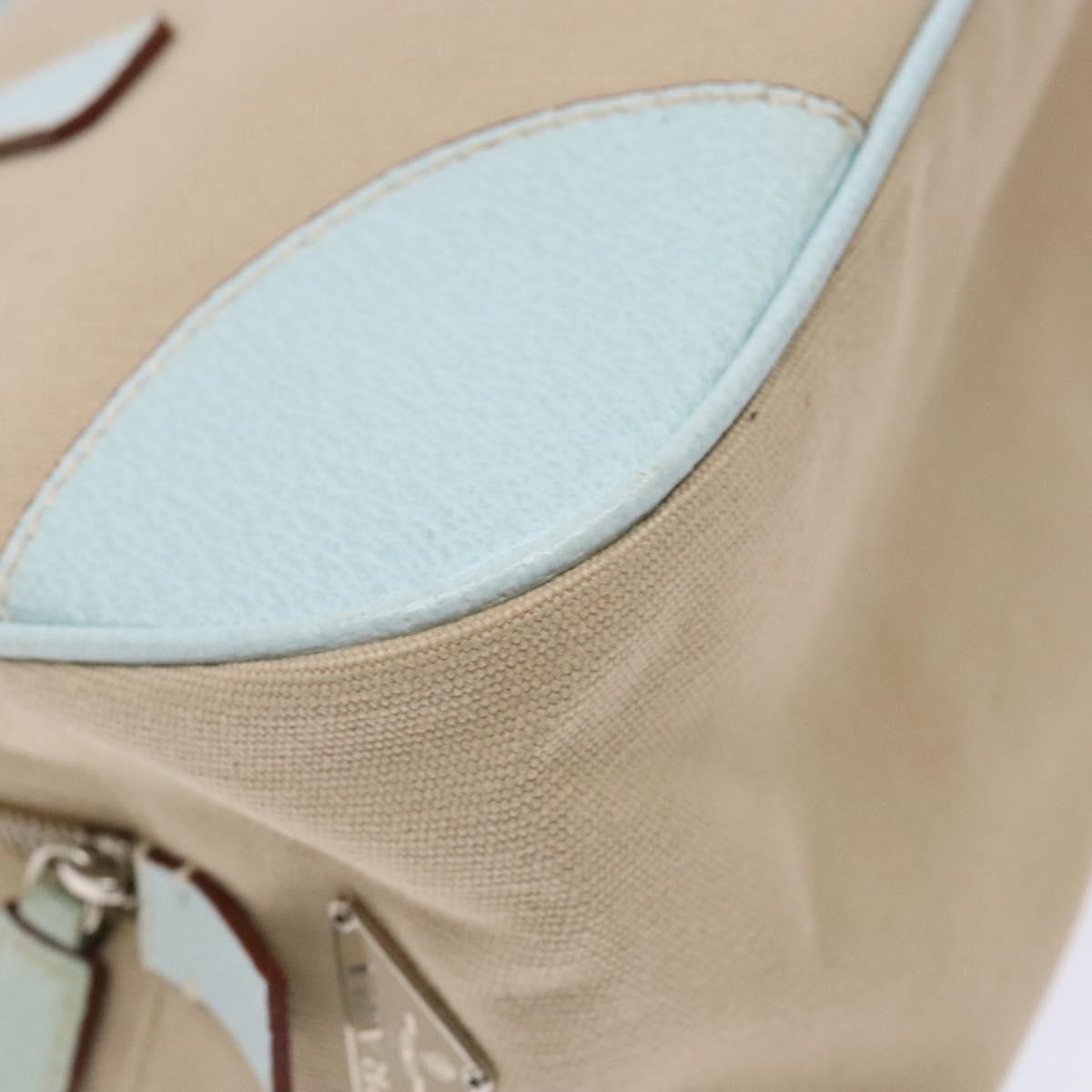 Prada Bauletto Bag Canvas With Leather Beige Canvas Bag