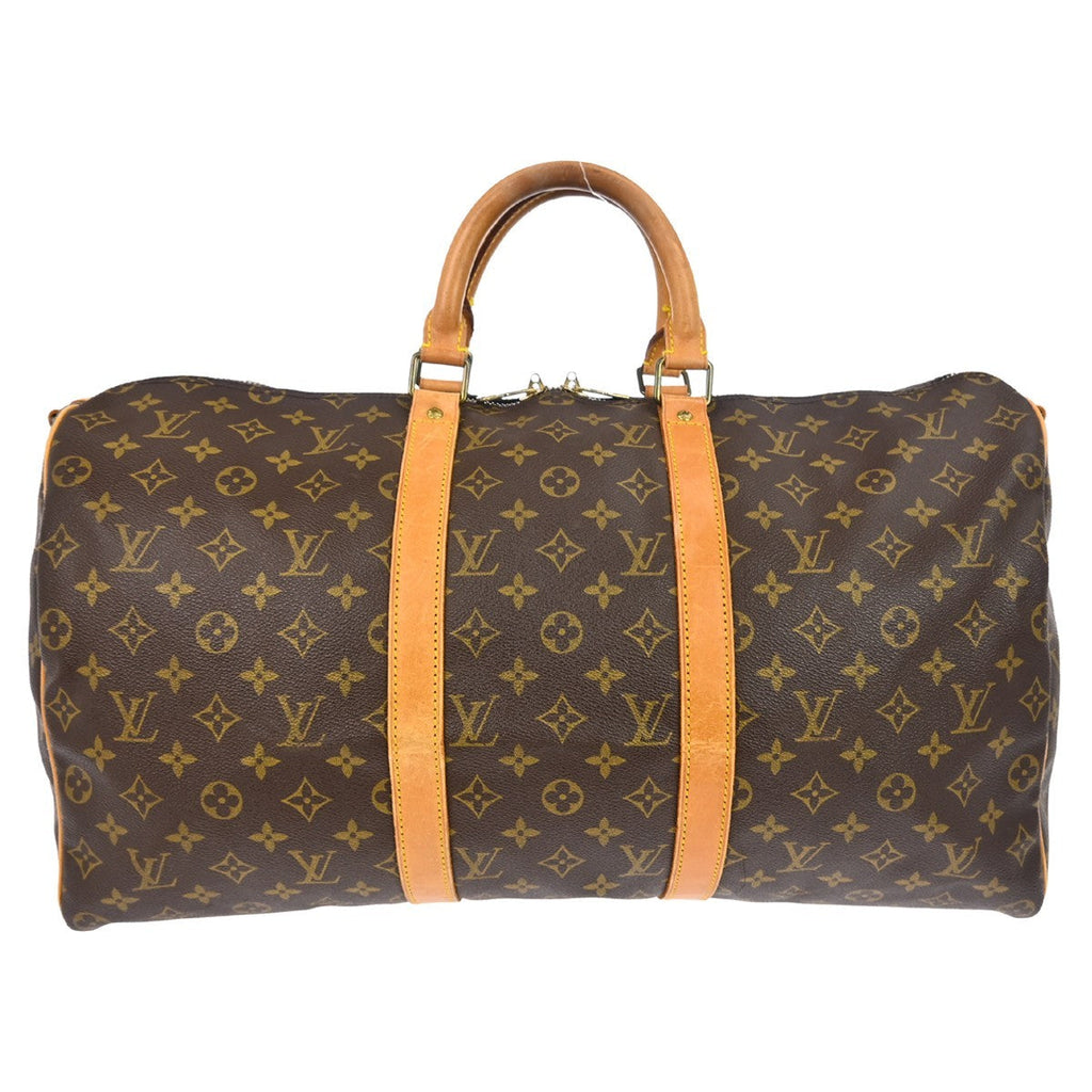 Louis Vuitton Keepall Bandouliere Bag Monogram Canvas Brown Canvas Travel Bag