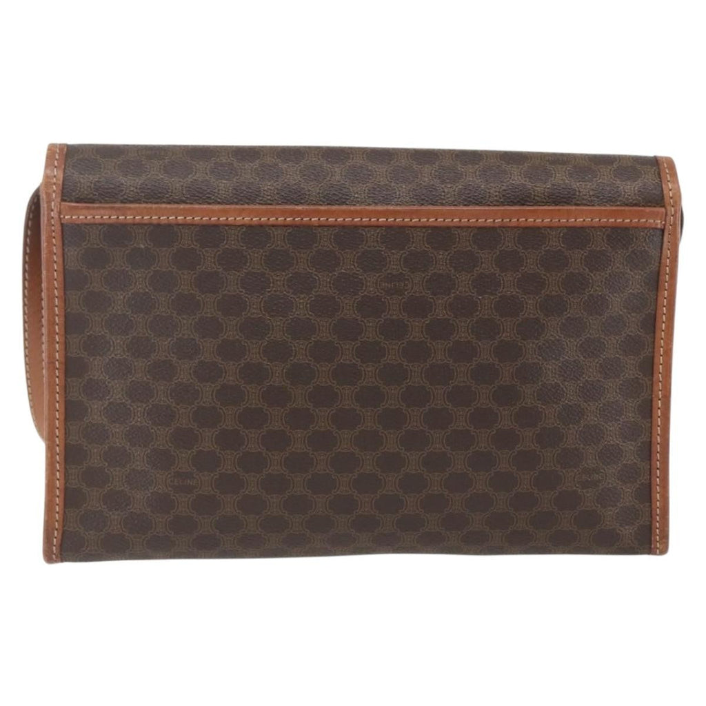 Celine Vintage Macadam Shoulder Bag Canvas And Leather Brown Canvas Shoulder Bag Bag