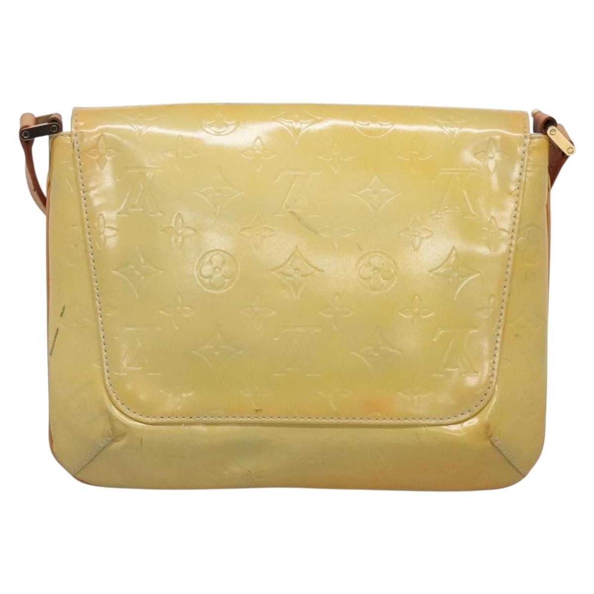 Louis Vuitton Thompson Street Handbag Monogram Vernis Beige Patent_Leather Shoulder Bag