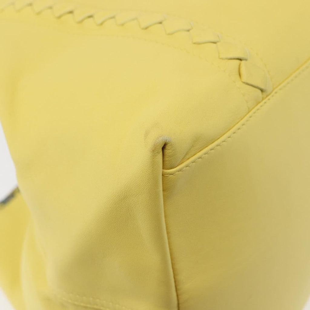 Bottega Veneta A-Shape Tote Leather With Intrecciato Detail Yellow Leather Shoulder Bag Bag