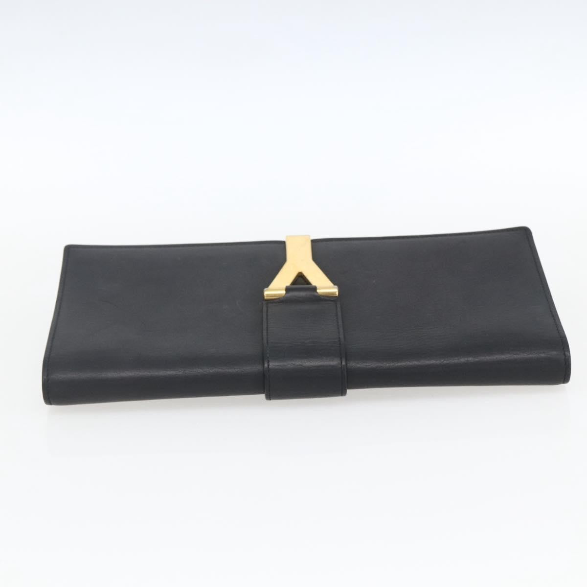 Saint Laurent Chyc Clutch Leather Black Leather Clutche & Pouche Bag (Pre-Owned)