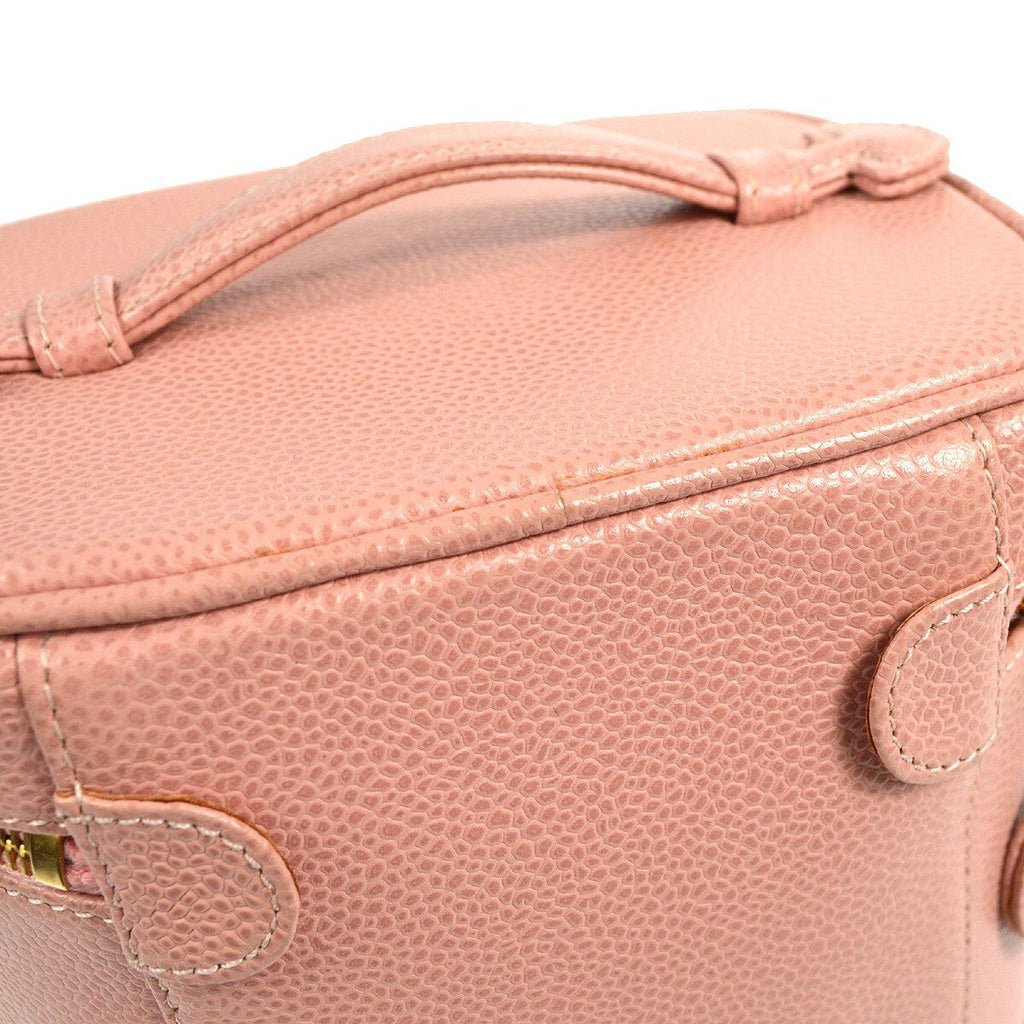 Chanel Vintage Timeless Cosmetic Case Caviar Pink Leather Clutche & Pouche Bag