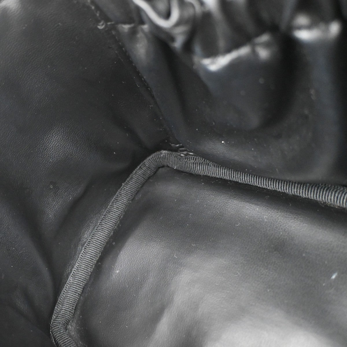 Chanel Vintage Cosmetic Case Quilted Lambskin Black Leather Handbag