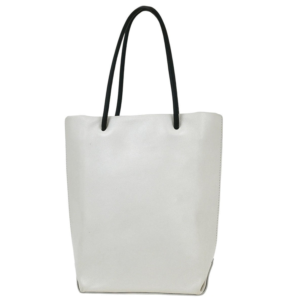 Chanel Essential Shopping Tote Leather White Calfskin Tote Bag Bag