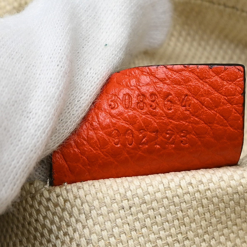 Gucci Soho Chain Crossbody Bag Leather Orange Leather Shoulder Bag Bag (Pre-Owned)
