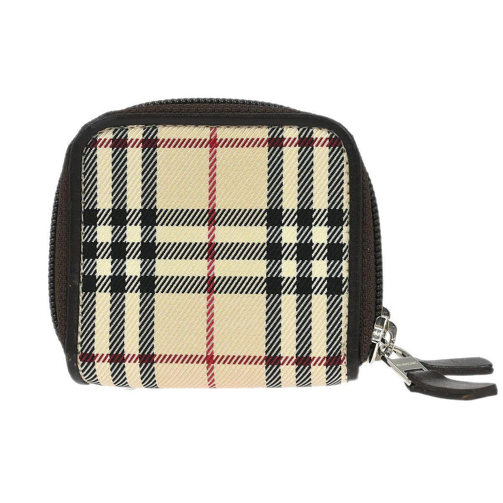Burberry Zip Around Coin Pouch Canvas Beige Canvas Wallets Accessory
