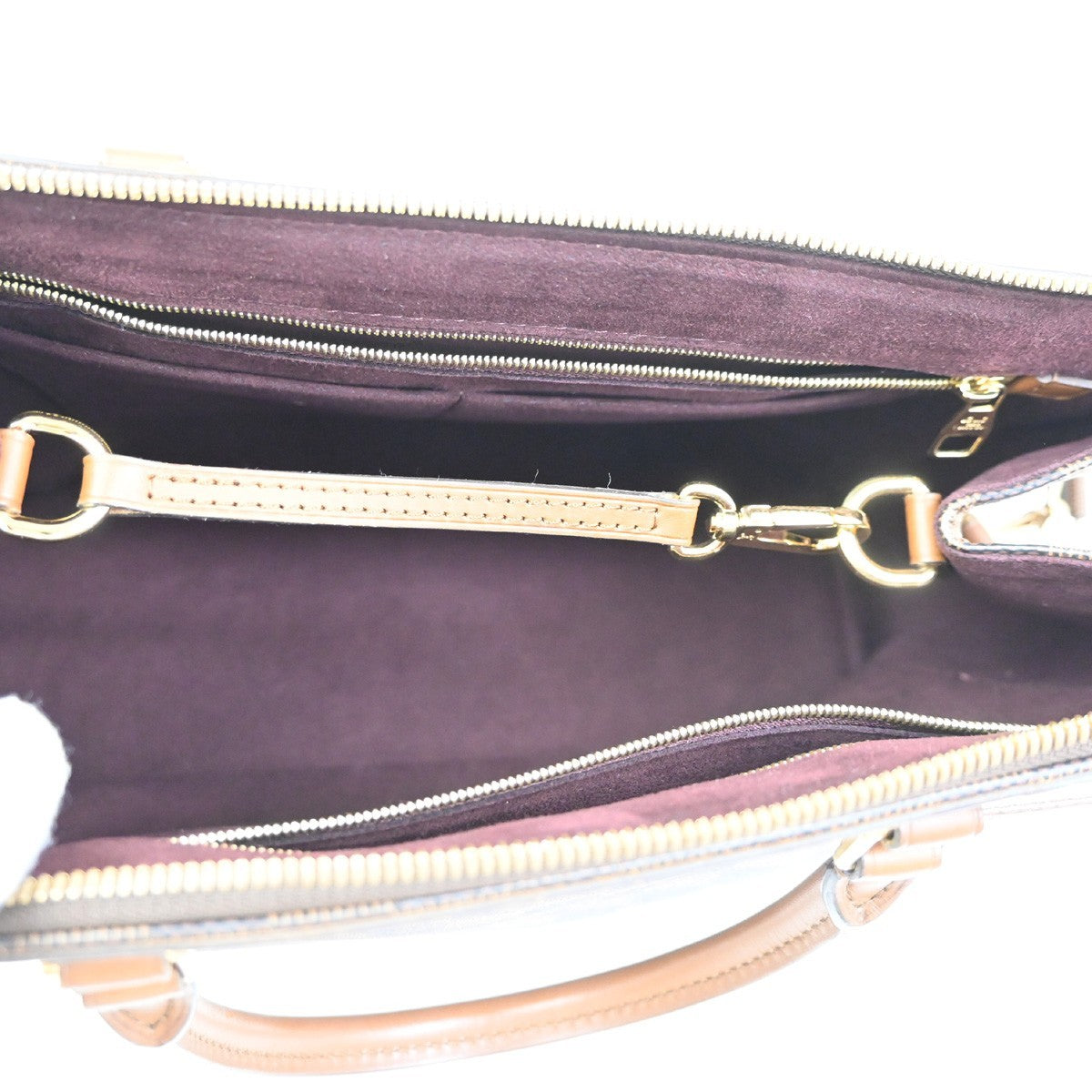 Louis Vuitton Greenwich Bag Damier Brown Leather Handbag