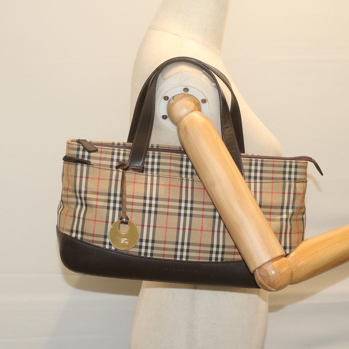 Burberry Nova Check Handbag Nova Check Canvas And Leather Beige Canvas Handbag