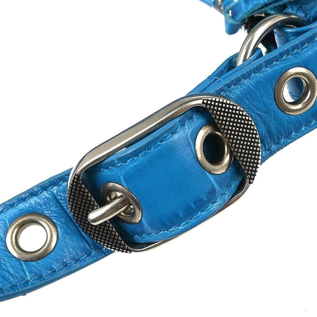 Balenciaga Le Cagole Giant Studs Shoulder Bag Leather Blue Leather Shoulder Bag