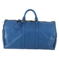 Louis Vuitton Keepall Bag Epi Leather Blue Leather Travel Bag