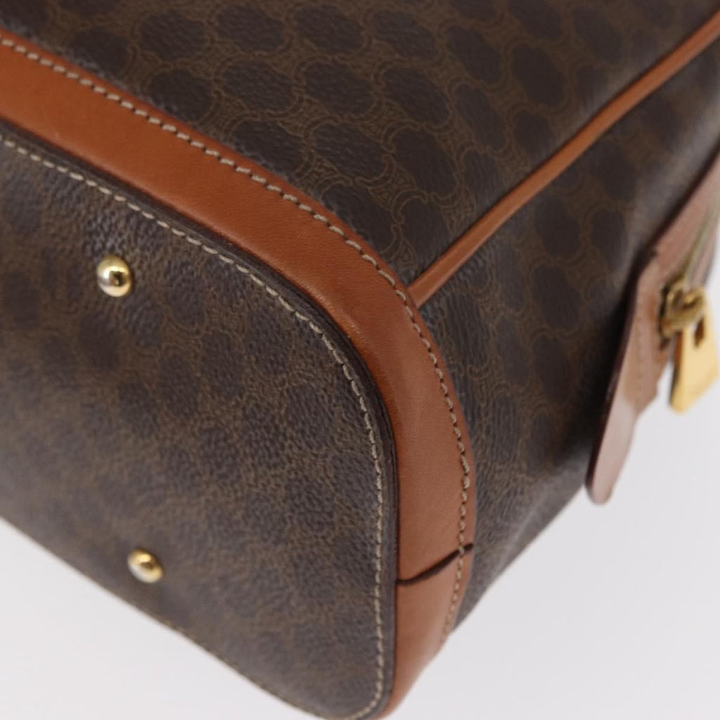 Celine Vintage Macadam Handbag Canvas And Leather Brown Canvas Handbag