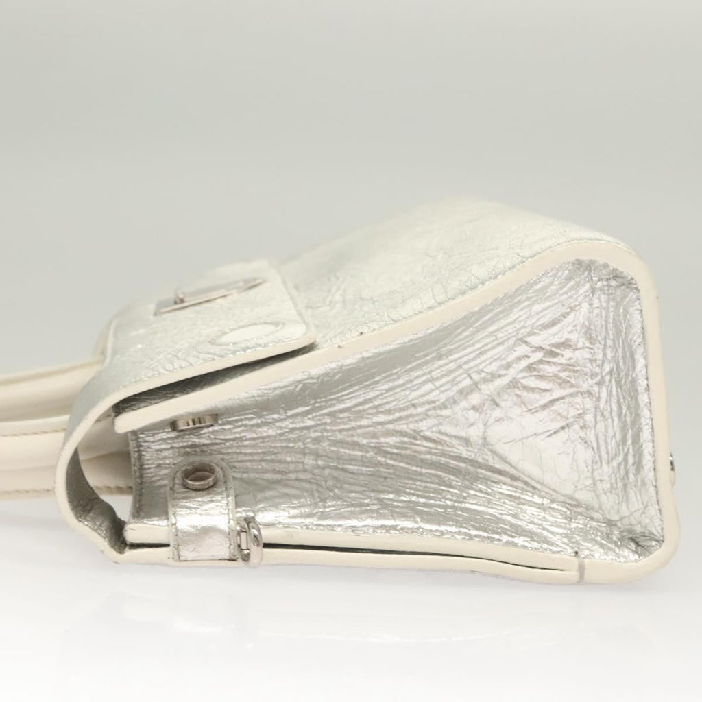 Christian Dior Diorever Bag Leather Silver Leather Bag (Pre-Owned)