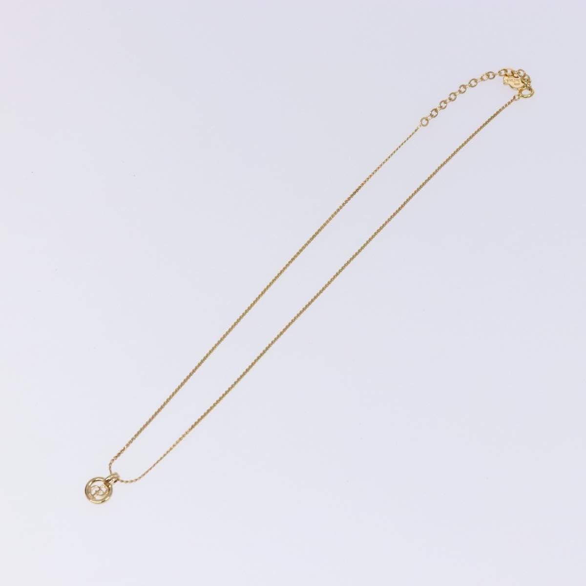 Christian Dior Cd Round Pendant Necklace Metal Gold Metal Necklace Jewelry (Pre-Owned)