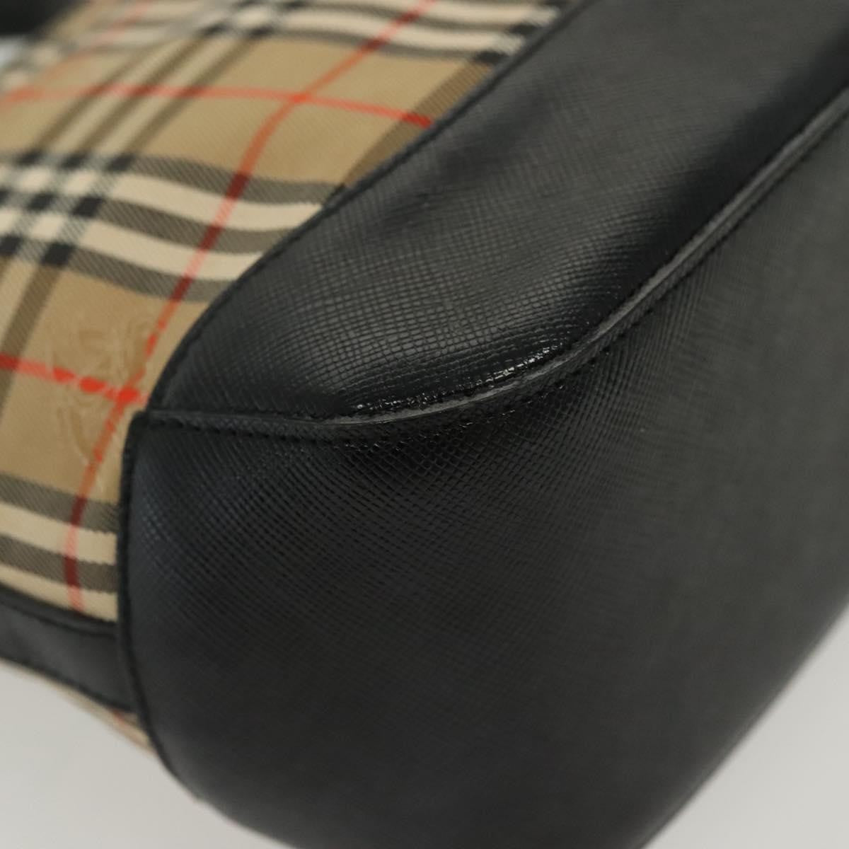 Burberry Nova Handbag Check Pattern Beige Canvas Bag