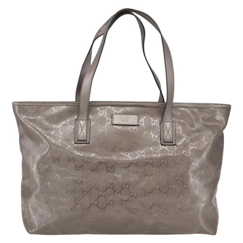 Gucci Plus Tote Gg Imprime Silver Pvc Tote Bag Bag (Pre-Owned)
