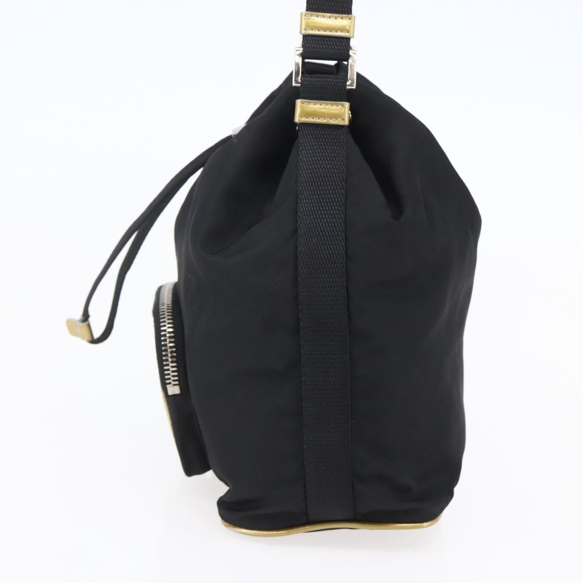 Prada Duet Drawstring Bucket Bag Tessuto Black Nylon Bag