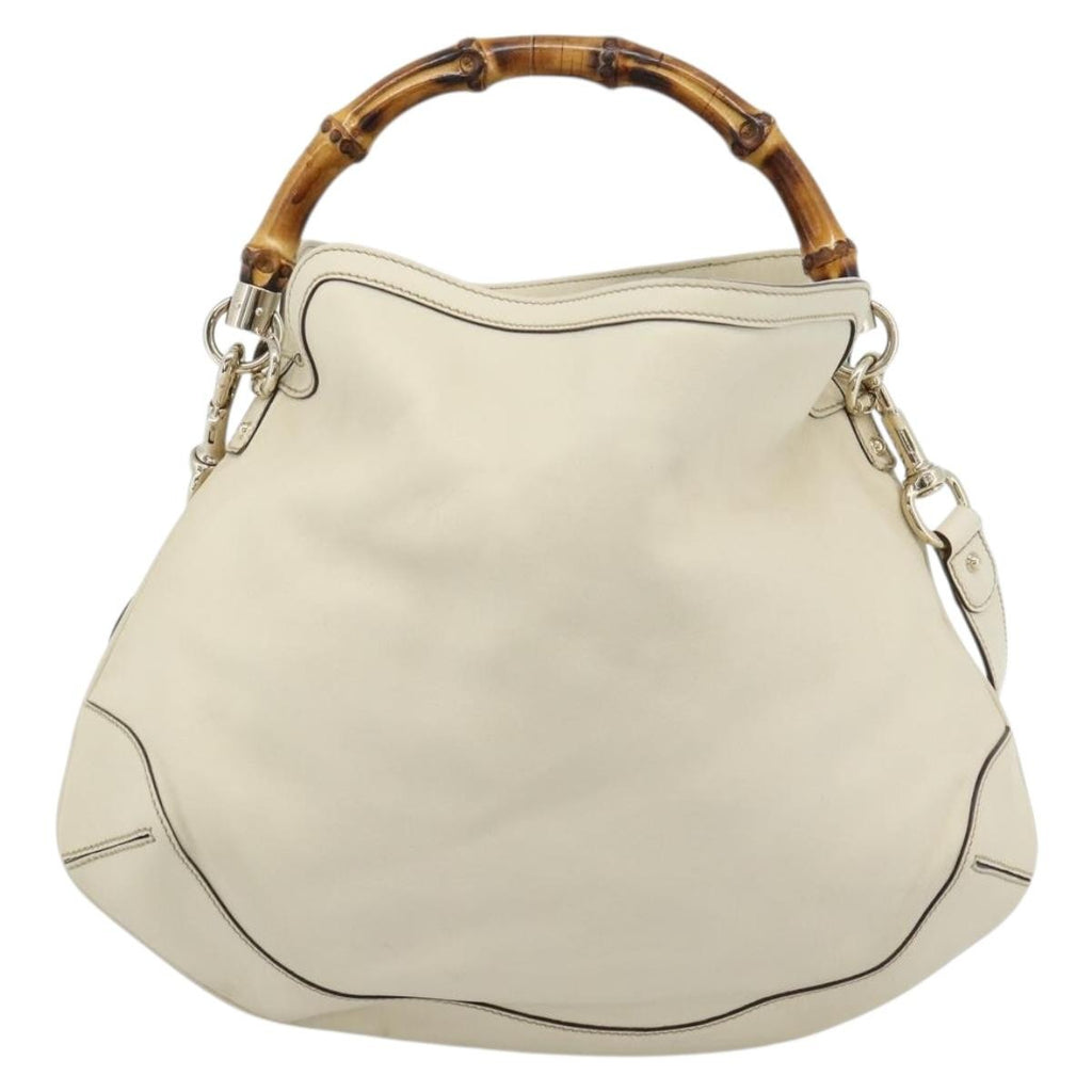 Gucci Vintage Convertible Bamboo Top Handle Bag Leather Multicolour Leather Handbag (Pre-Owned)