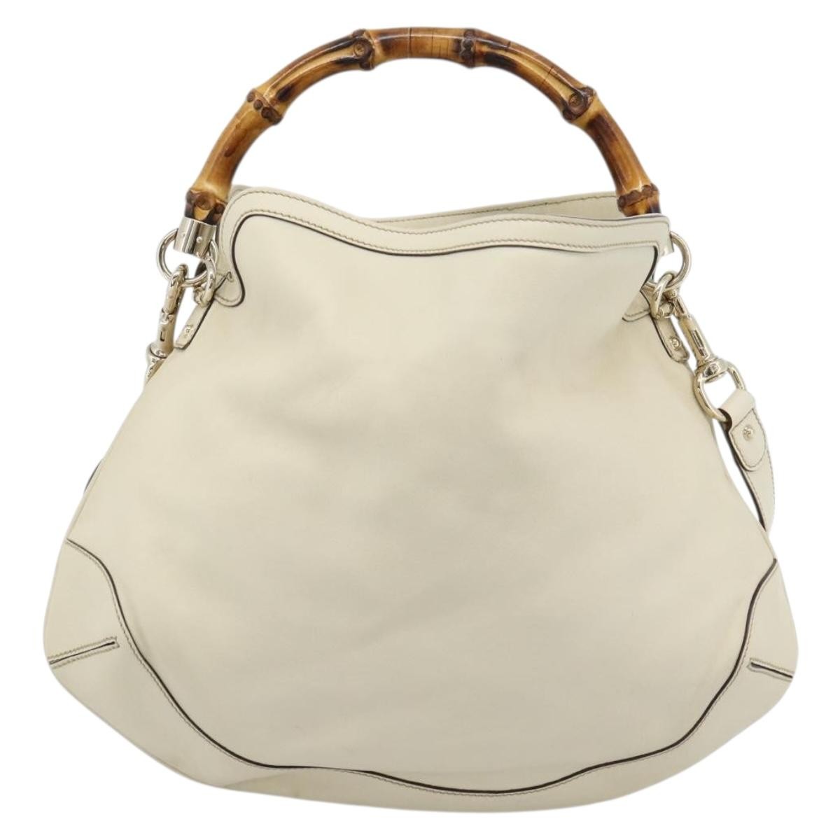 Gucci Vintage Convertible Bamboo Top Handle Bag Leather Multicolour Leather Handbag (Pre-Owned)
