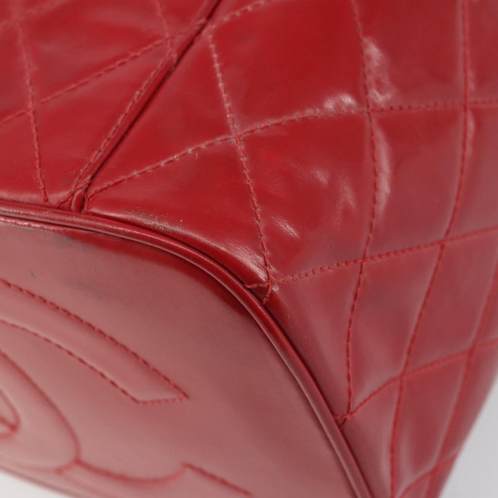 Chanel Vintage Vanity Case Patent Red Patent_Leather Handbag