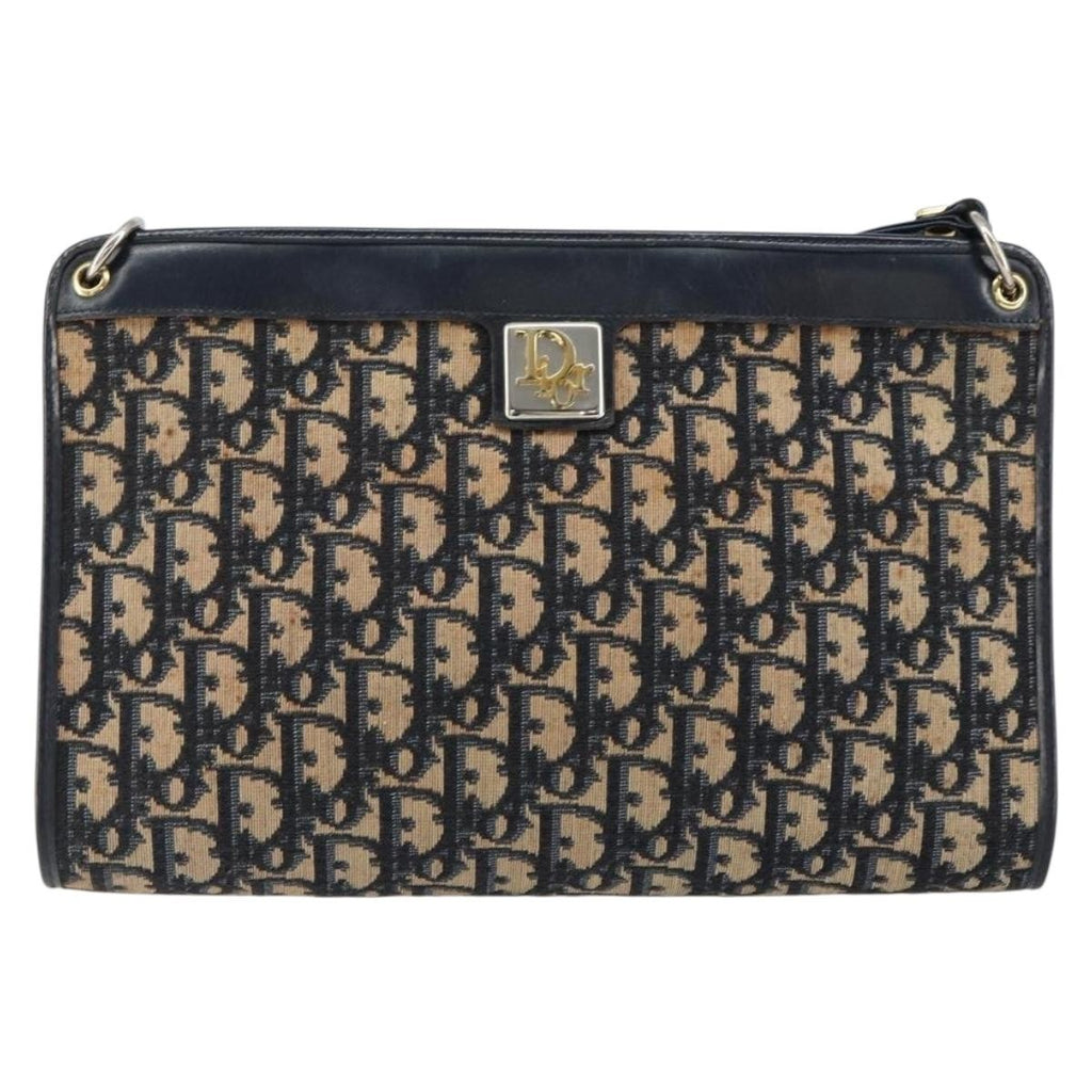 Christian Dior Vintage Trotter Shoulder Bag Canvas Navy Canvas Shoulder Bag Bag (Pre-Owned)