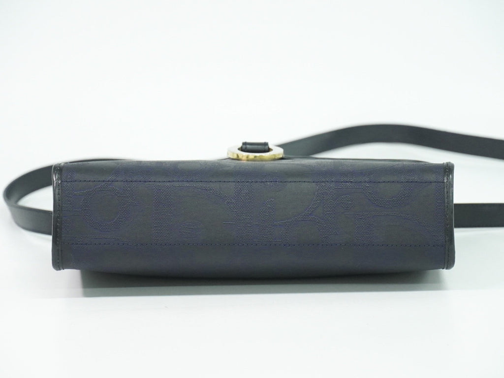 Christian Dior Trotter Shoulder Bag Canvas Navy Canvas Shoulder Bag Bag (Pre-Owned)