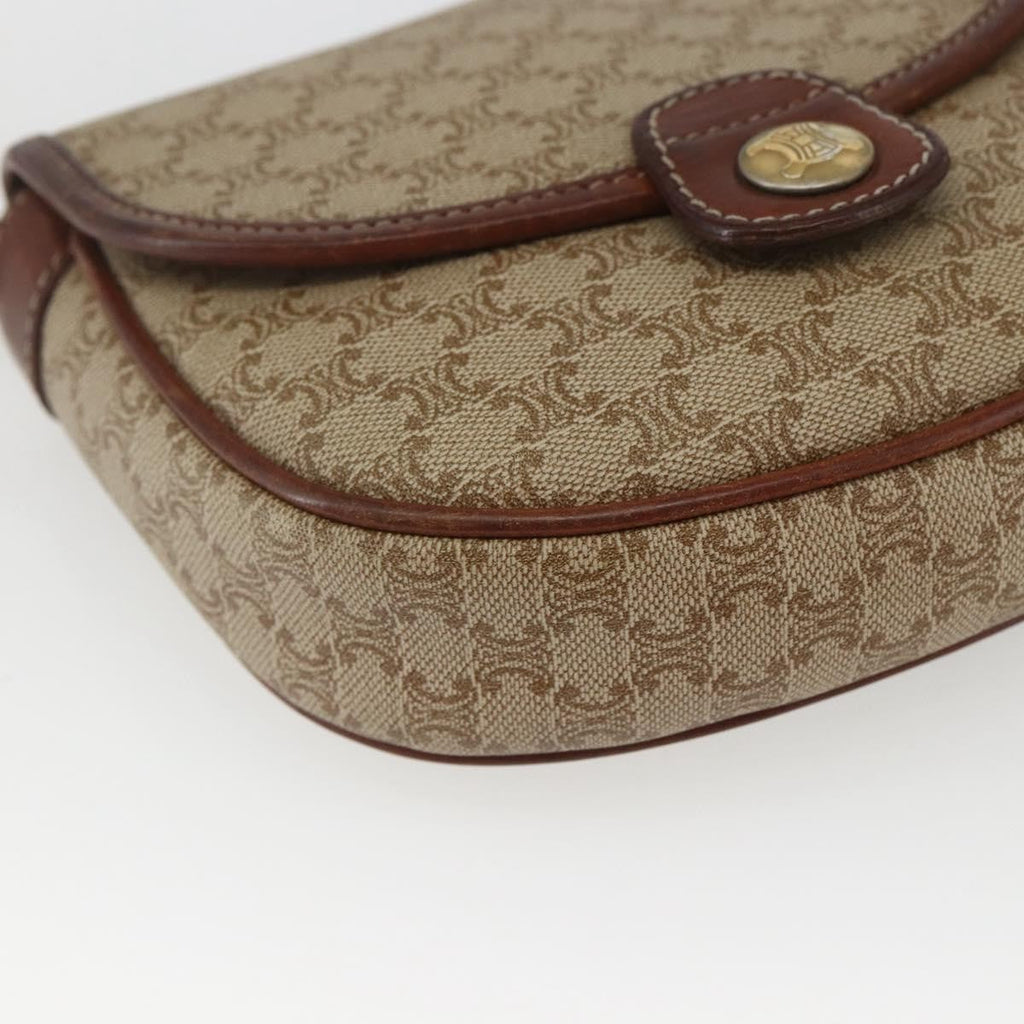 Celine Vintage Macadam Shoulder Bag Canvas And Leather Beige Pvc Shoulder Bag Bag